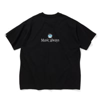 COTTON S/S T-SHIRT_Music always_BLACK