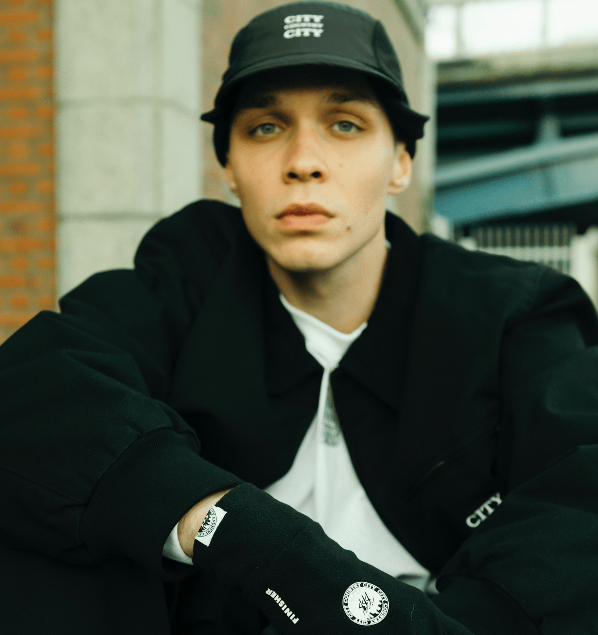 City Country City ロゴ エンブロイダリー フリース CITY COUNTRY CITY x HOUYHNHNM_ FLEECE CAP_BLACK
