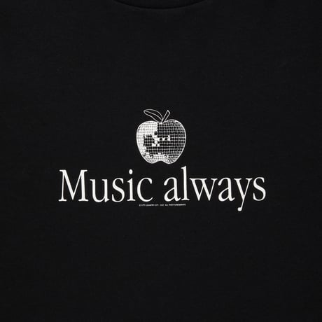 COTTON L/S T-SHIRT_Music always_BLACK