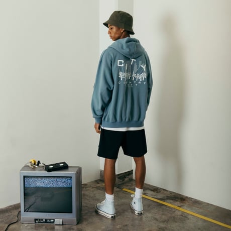 EMBROIDERED LOGO ZIP UP HOODIE
