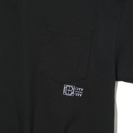 EMBROIDED LOGO POCKET TEE  COTTON JERSEY by CITY COUNTRY CITY_BLACK