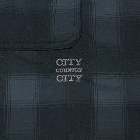 TASLAN NYLON CHECK SHIRT_BLACK