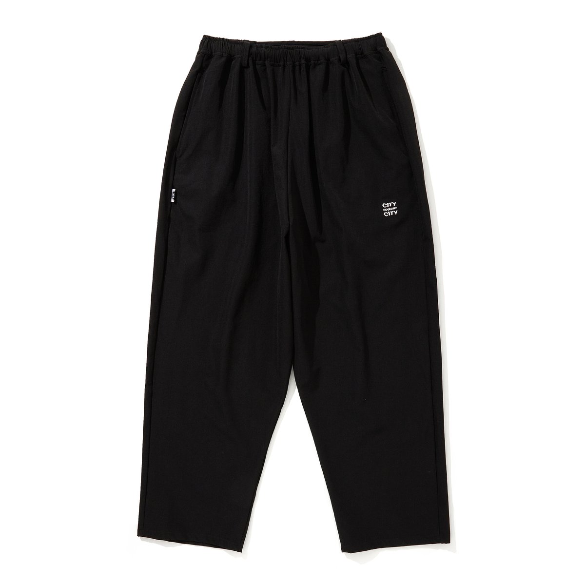 Embroiderd Logo Strech Easy Pants_Black | CITY