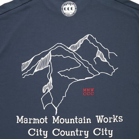 CITY COUNTRY CITYx Marmot_MMWCCC EVERYWHERE T-SHIRT_WORDS OF MOUNTAIN_BLUE