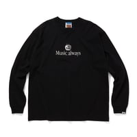 COTTON L/S T-SHIRT_Music always_BLACK