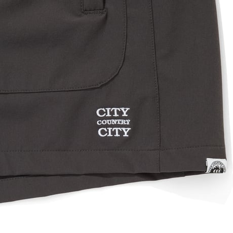 EMBROIDERD LOGO STRECH NYLON EASY SHORTS_C GRAY