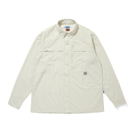 TASLAN NYLON  L/S SHIRTS_IVORY