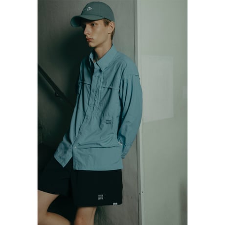 TASLAN NYLON  L/S SHIRTS _BLACK