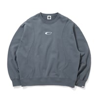 ARCHIVE SALE_EMBROIDERED LOGO SWITCHING COTTON SWEATSHIRT_DEEP BLUE