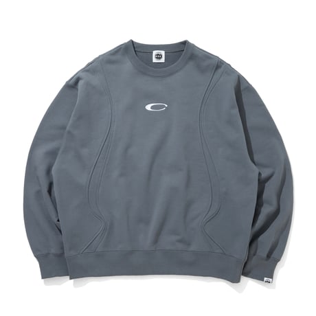 ARCHIVE SALE_EMBROIDERED LOGO SWITCHING COTTON SWEATSHIRT_DEEP BLUE