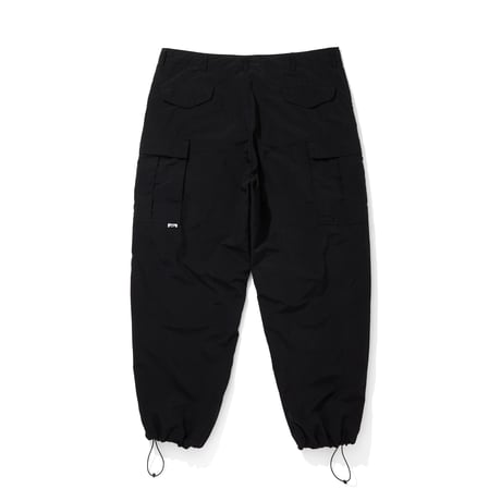 TASLAN NYLON  OVER SIZE PANTS_BLACK
