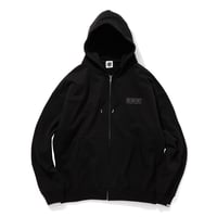 ARCHIVE SALE_EMBROIDERED LOGO ZIP UIP COTTON HOODIE_BLACK