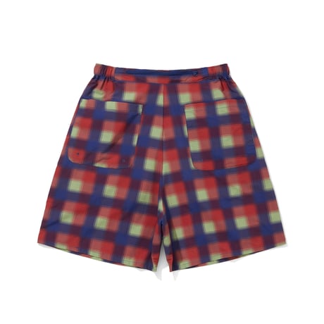 TASLAN NYLON CHECK EASY SHORTS_RED