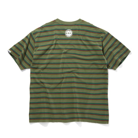 Embroidered Logo Overdye Boder T-shirt_OD