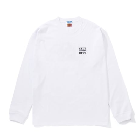Embroidered Logo Cotton L/s T-shirt_City Country City_White