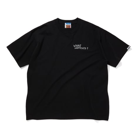 COTTON S/S T-SHIRT_WHAT HAPPEND?_BLACK