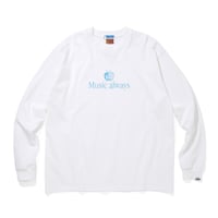 COTTON L/S T-SHIRT_Music always_WHITE