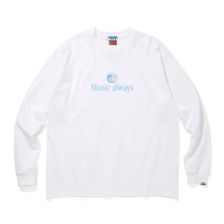 COTTON L/S T-SHIRT_Music always_WHITE