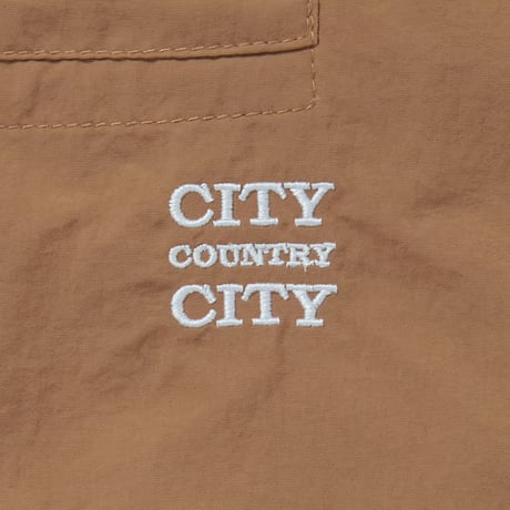 TASLAN NYLON  S/S SHIRTS_BROWN