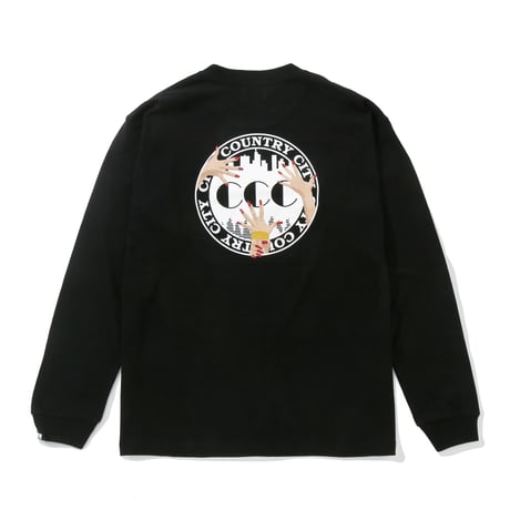 Embroidered Logo Cotton L/s T-shirt_City Country City_Black