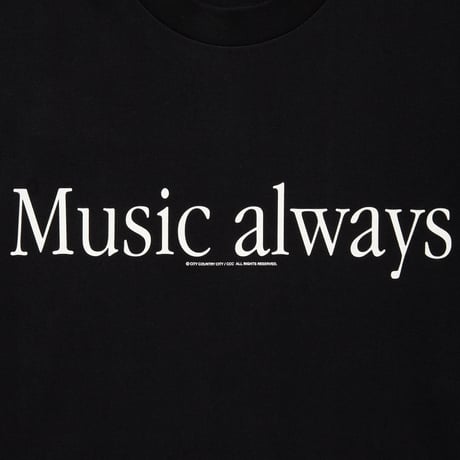 Cotton T-Shirt_Music always_BLACK