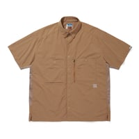 TASLAN NYLON  S/S SHIRTS_BROWN