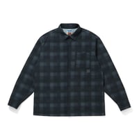 TASLAN NYLON CHECK SHIRT_BLACK
