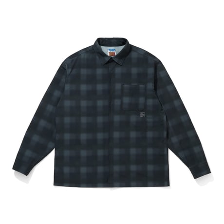 TASLAN NYLON CHECK SHIRT_BLACK