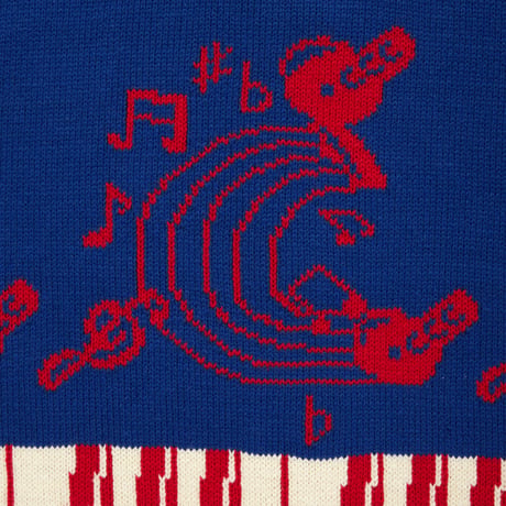 KNIT CARDIGAN_JAZZ_BLUExRED