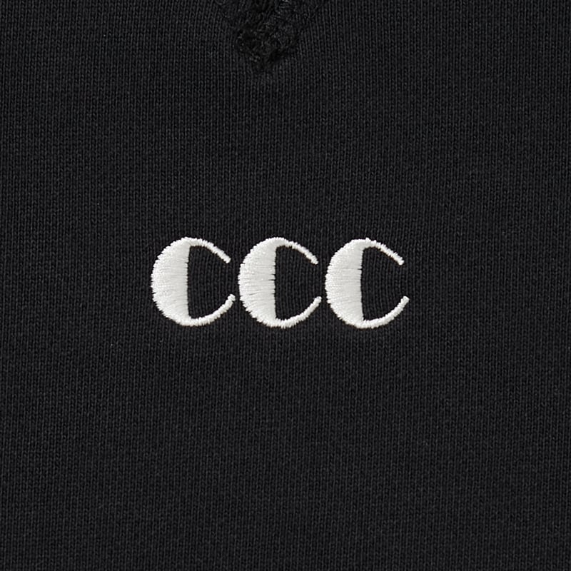 Embroidered Logo Switching Cotton Sweatshirt_Bl