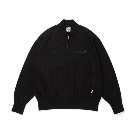 EMBROIDERED LOGO HALF ZIP SWEATSHIRT_UREI_BLACK