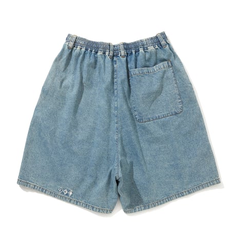 ARCHIVE SALE_Embroiderd Logo Denim Easy Shorts_Light Blue