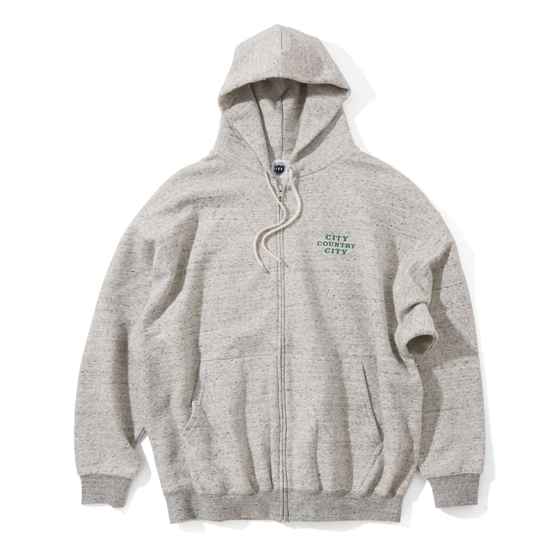EMBROIDERED LOGO ZIP UP HOODIE | CITY COUNTRY CITY