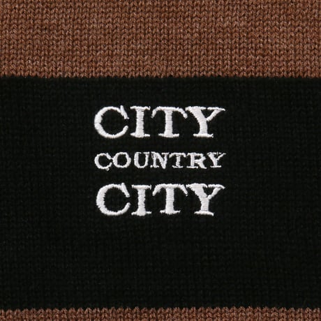 ARCHIVE SALE_Embroidered Logo Boder Knit_Brown / Black