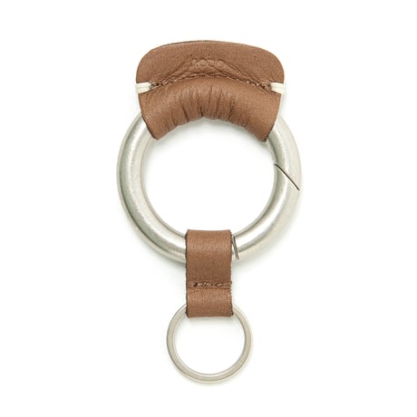ROUND KEY RING  COW LEATHER for CITY COUNTRY CITY_BROWN