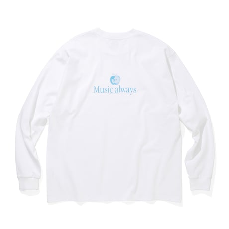COTTON L/S T-SHIRT_Music always_WHITE