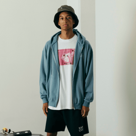 EMBROIDERED LOGO ZIP UP HOODIE