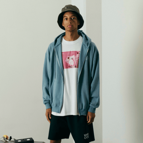 EMBROIDERED LOGO ZIP UP HOODIE