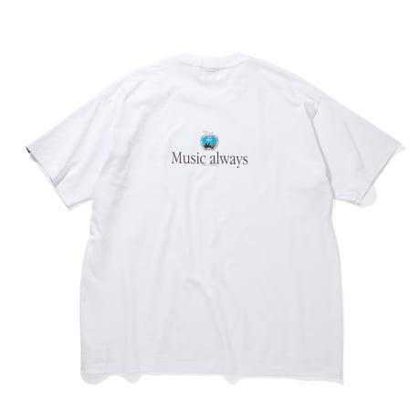 Cotton T-Shirt_Music always_WHITE