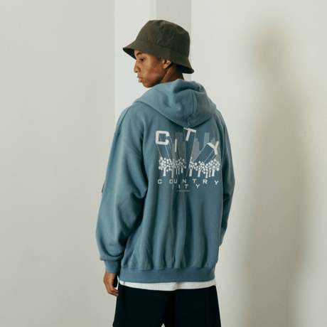 EMBROIDERED LOGO ZIP UP HOODIE