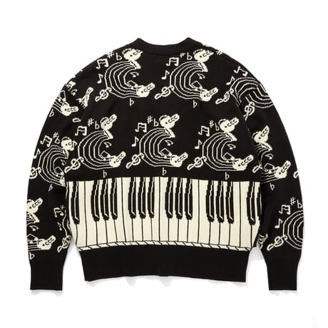 KNIT CARDIGAN_JAZZ_BLACKxWHITE