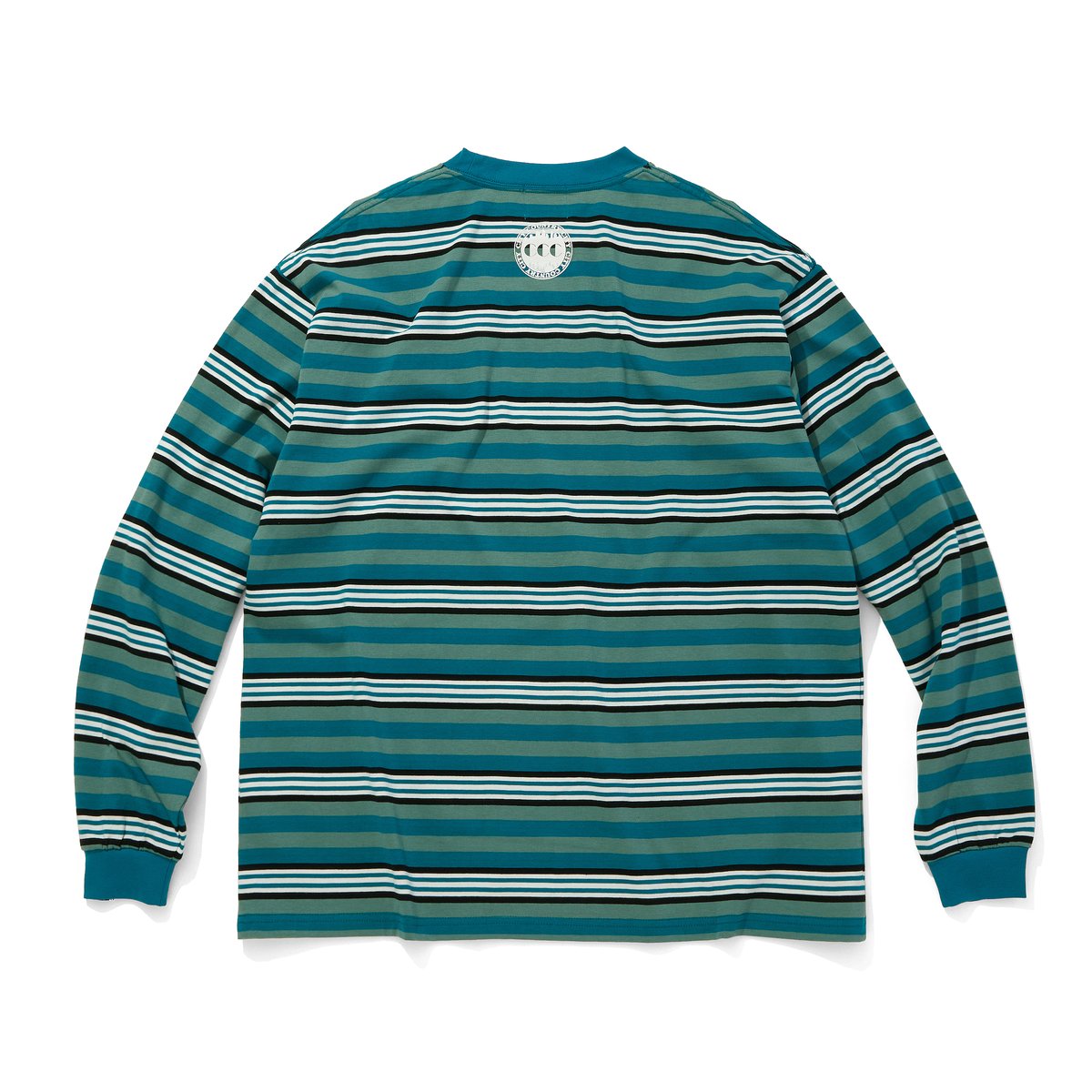BORDERS 新品未使用シャツ EMBROIDERED LOGO MULTI BORDER L/S T-SHIRT_GREEN