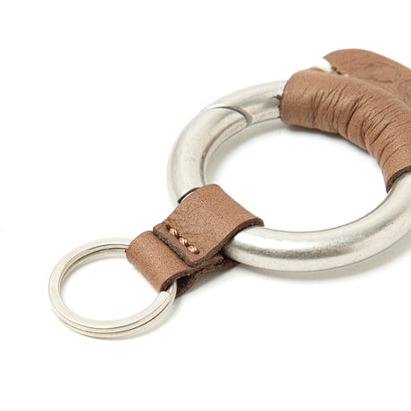 ROUND KEY RING  COW LEATHER for CITY COUNTRY CITY_BROWN