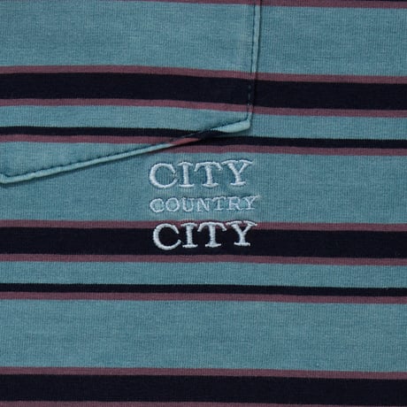 Embroidered Logo Overdye Boder Pocet T-shirt_Deep Blue
