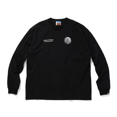 COTTON L/S T-SHIRT_KNIGHTS OF THE JAGUAR ARTWORK BY Abu Qadim Haqq_BLACKxWHITE