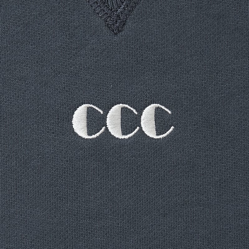Embroidered Logo Switching Cotton Sweatshirt_Na