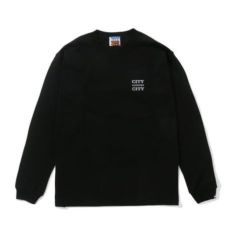 Embroidered Logo Cotton L/s T-shirt_City Country City_Black