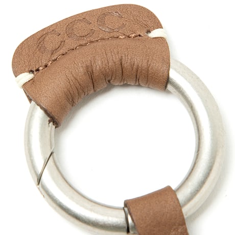 ROUND KEY RING  COW LEATHER for CITY COUNTRY CITY_BROWN