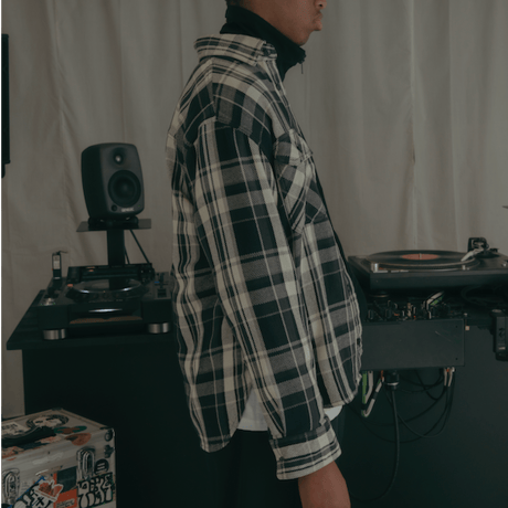 Embroiderd Logo Cotton Twill Check Shirt_Black Check