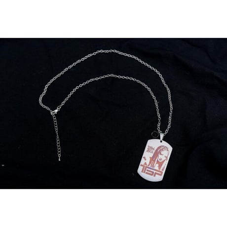 【Hiina Rose】／HINAサイン入り！ ドッグタグプレート ネックレス（ツヤなし／ブラック）